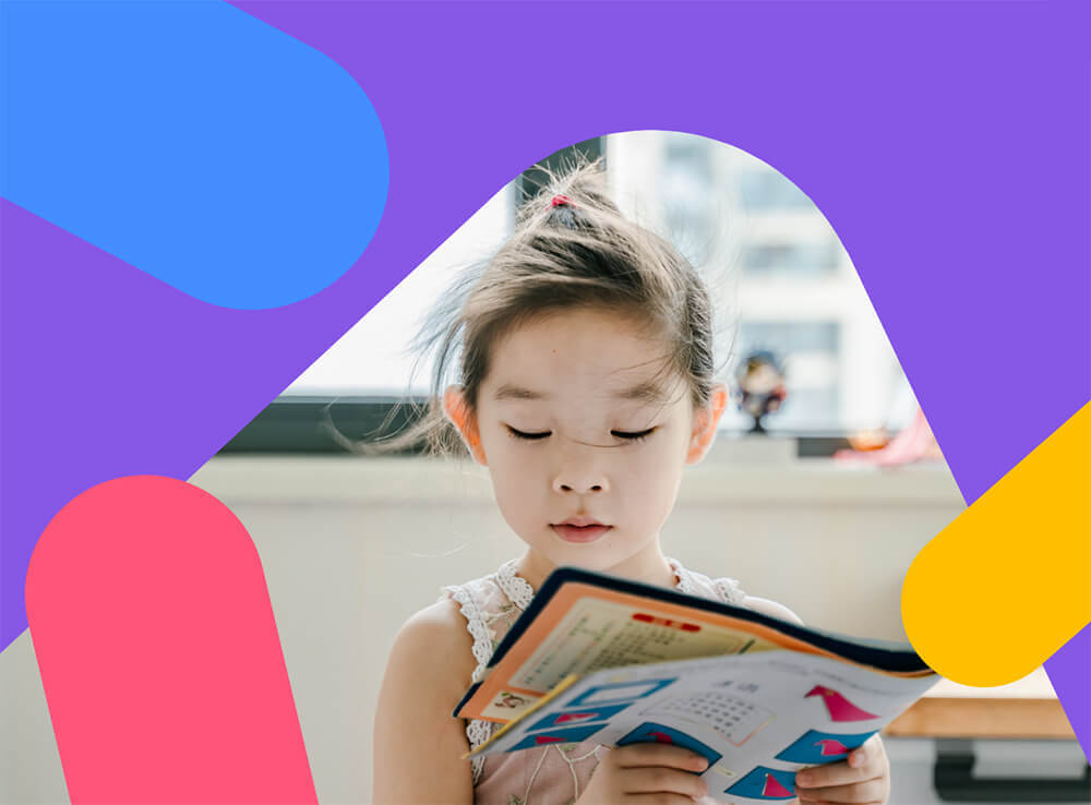 Child reading a book